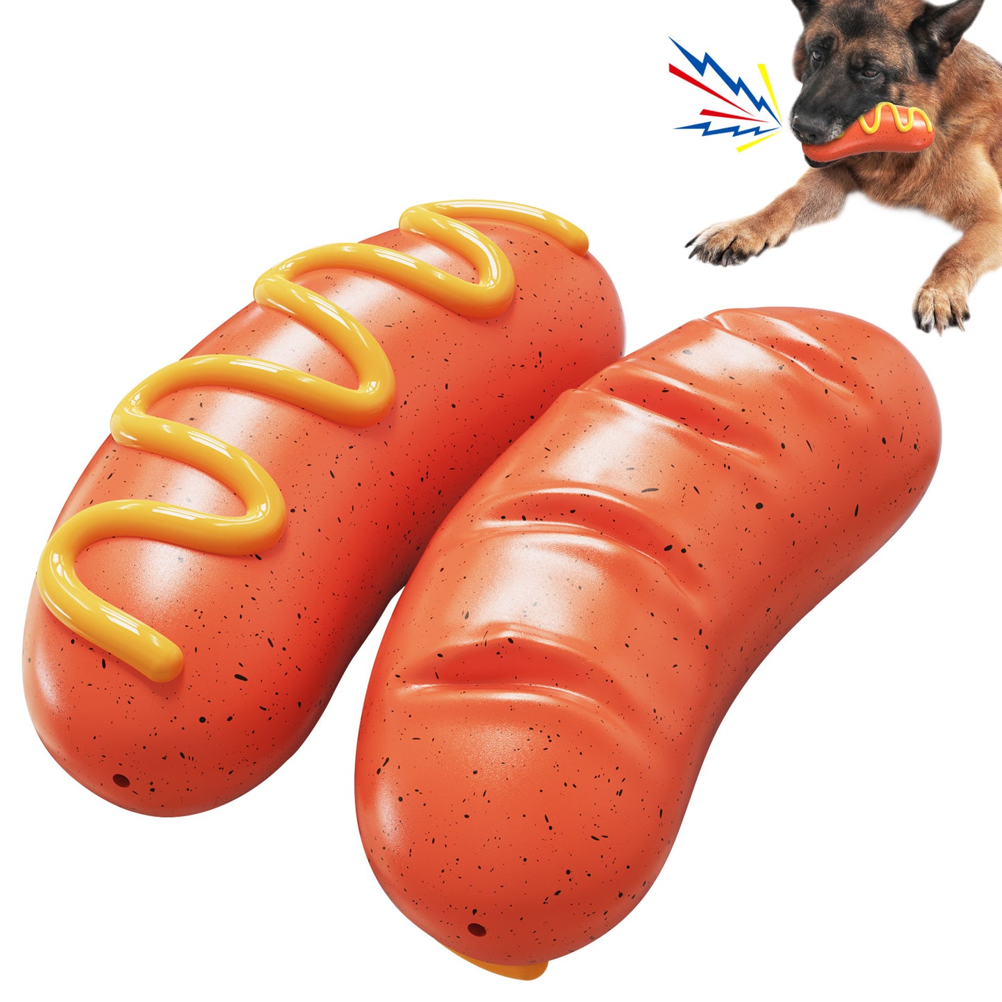 Hot Dog Pet Squeaking Toy