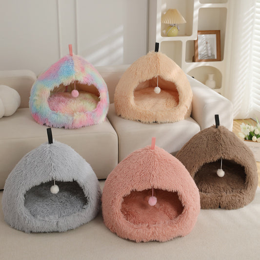 Cute Long Plush Pet Bed