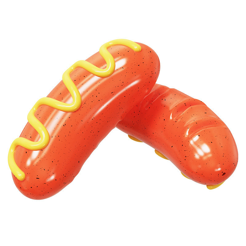 Hot Dog Pet Squeaking Toy