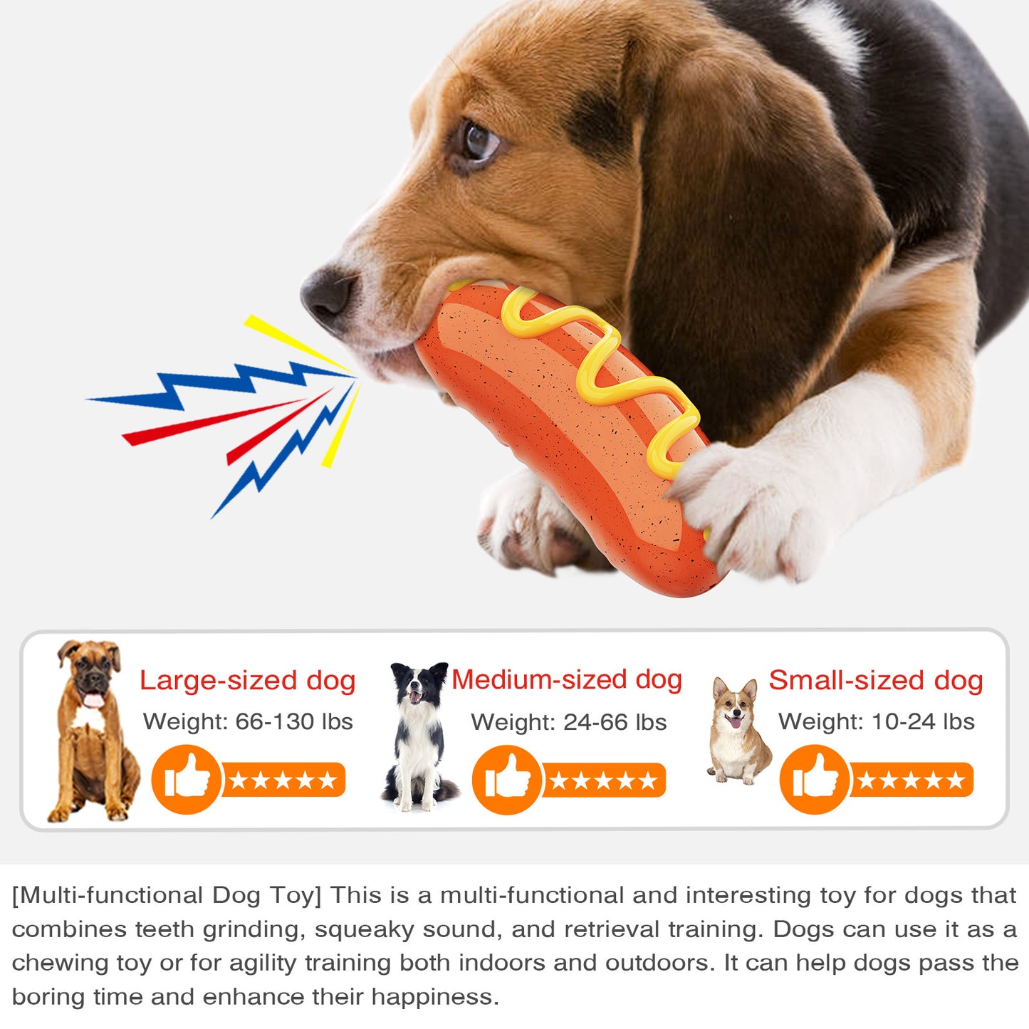 Hot Dog Pet Squeaking Toy