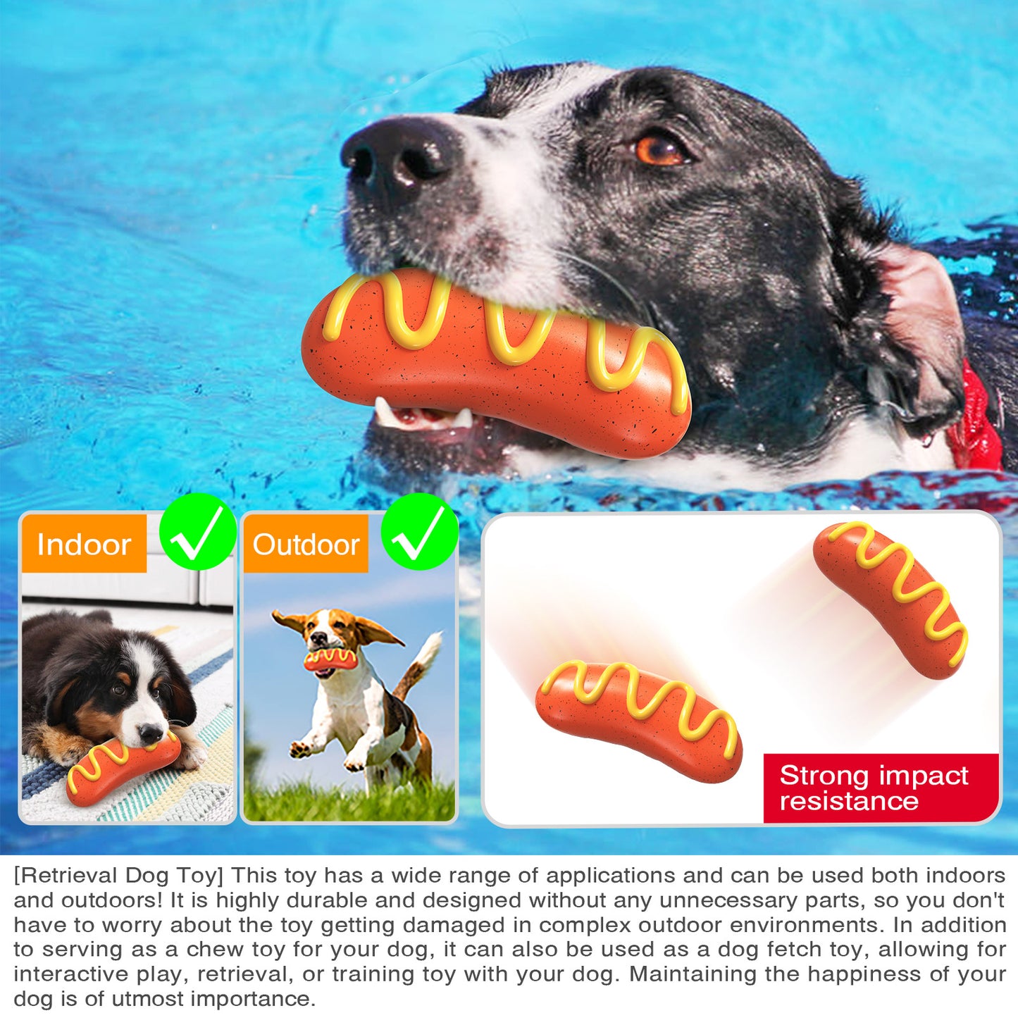 Hot Dog Pet Squeaking Toy