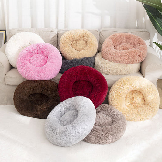 Plush Round Pet Bed