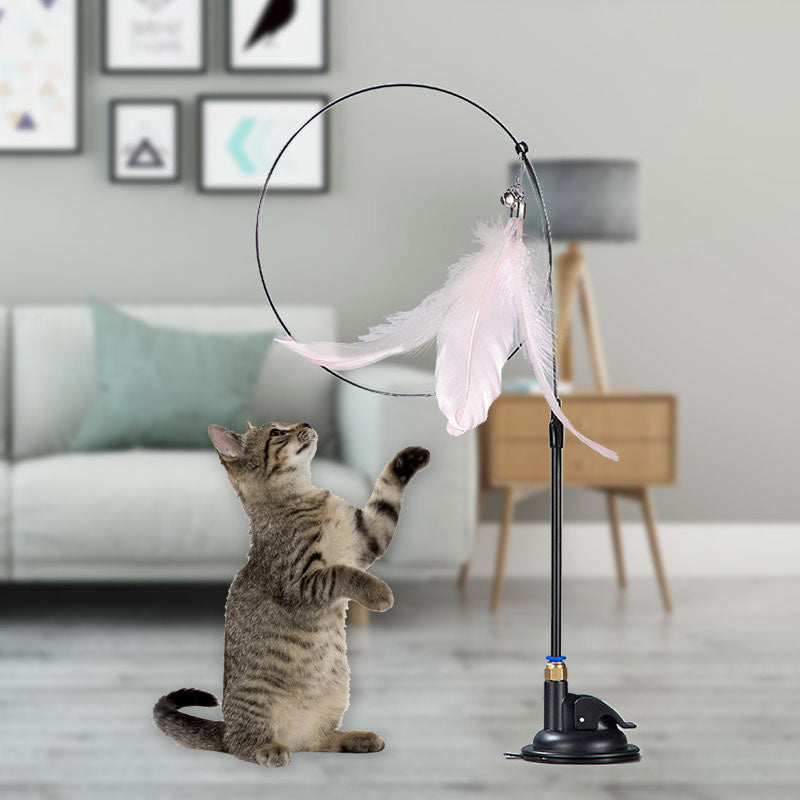 Suction Cup Feather Cat Teaser Stick