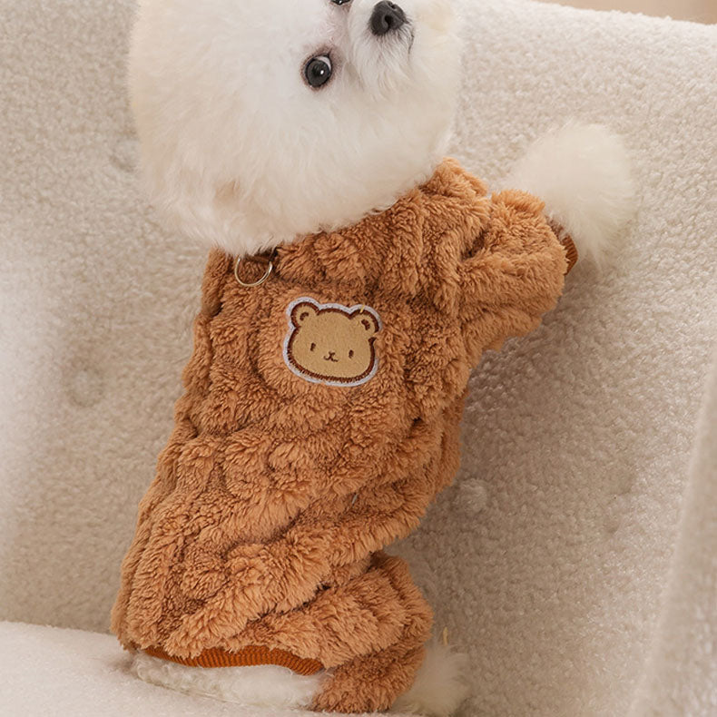 Warm Bear Plush Dog Clothes