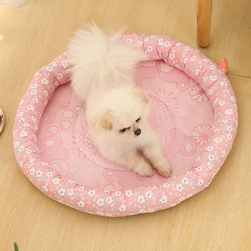 Summer Cooling Round Pet Bed