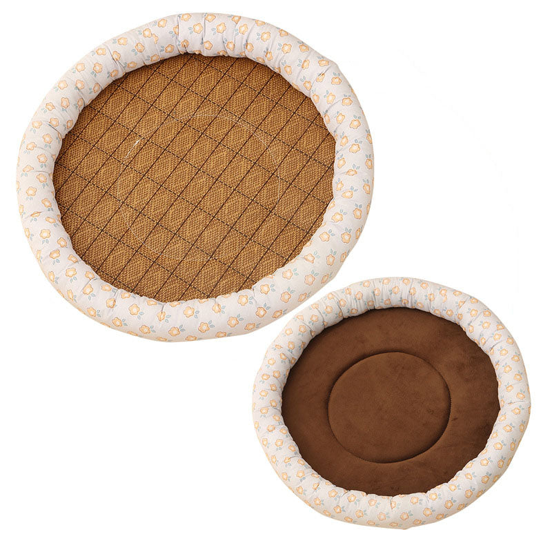 Summer Cooling Round Pet Bed