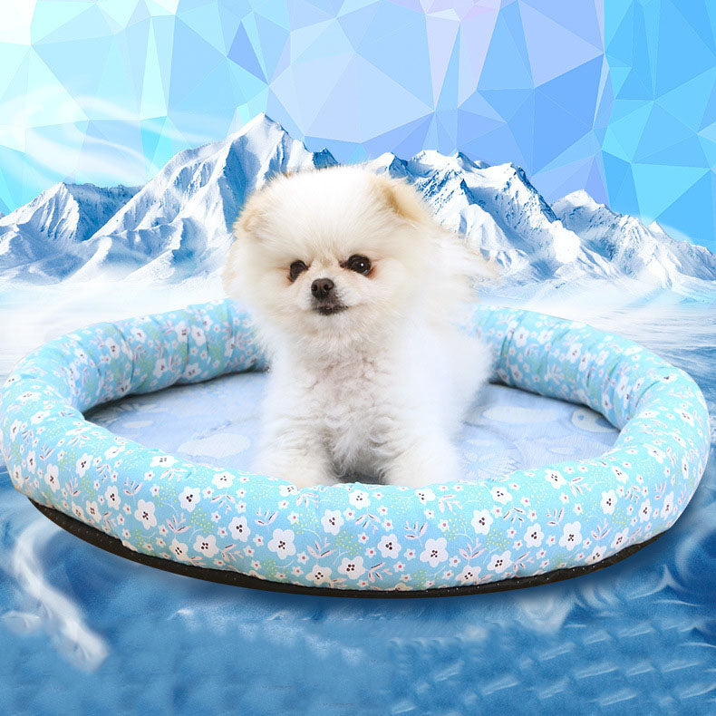 Summer Cooling Round Pet Bed