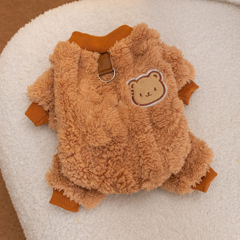 Warm Bear Plush Dog Clothes