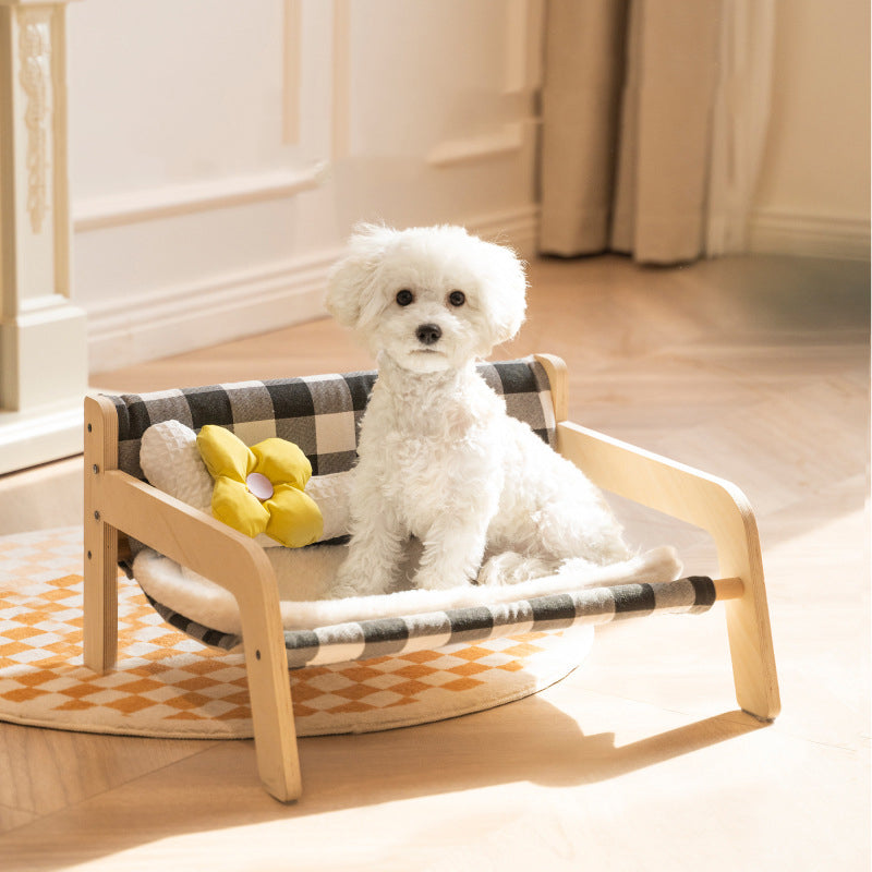 Washable Wooden Pet Bed Sofa