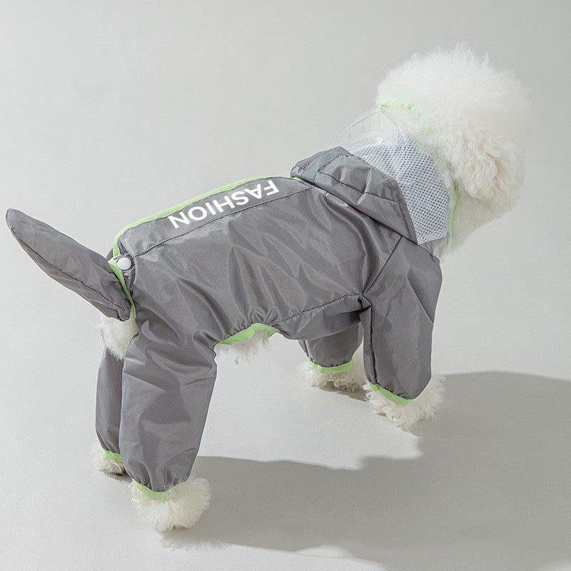 Gray Reflective Raincoat for Dog