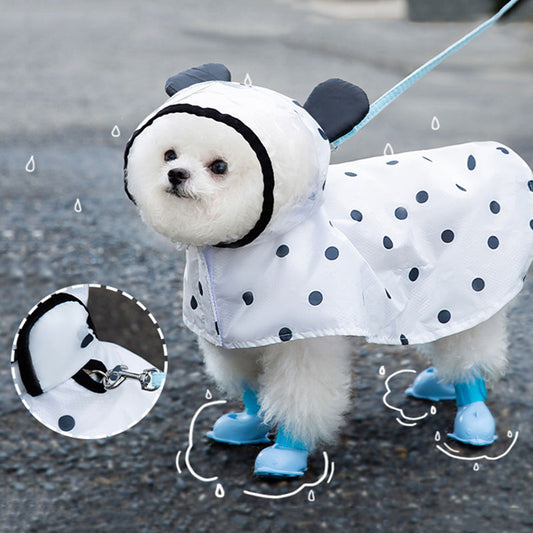 Spot Pattern Dog Raincoat