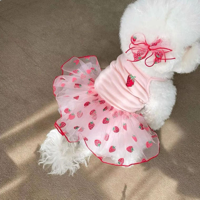 Pink Strawberry Pet Clothes