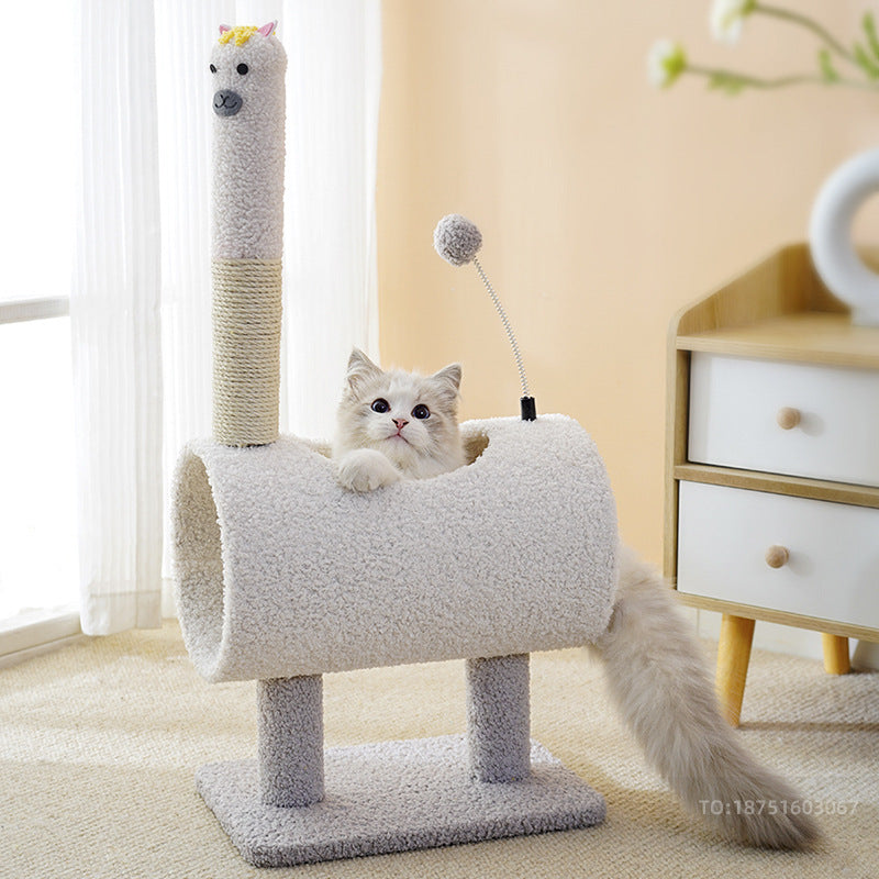 Cute Resistant Cat Climbing Tree