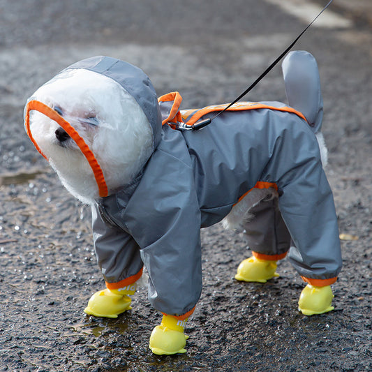 Gray Reflective Raincoat for Dog