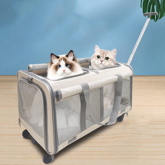 Large Foldable Two-box Pet Cage