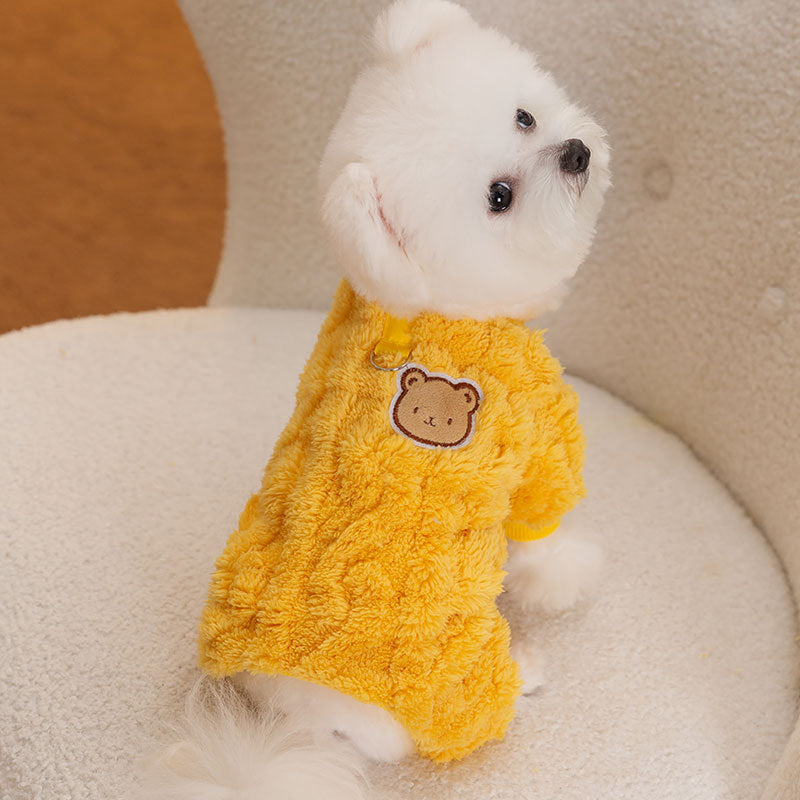 Warm Bear Plush Dog Clothes