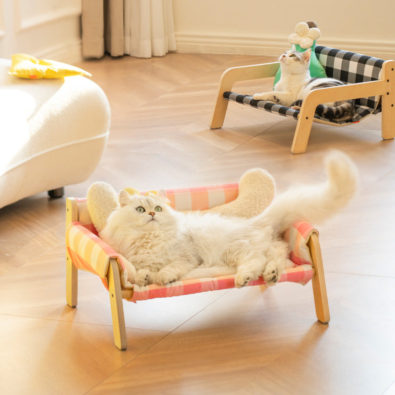 Washable Wooden Pet Bed Sofa