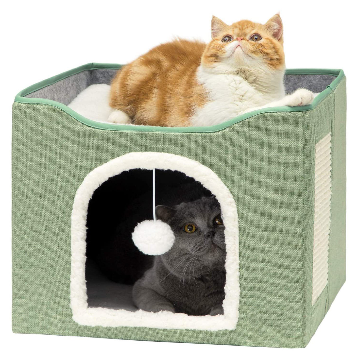 Square Cat Bed With Scratch Plate