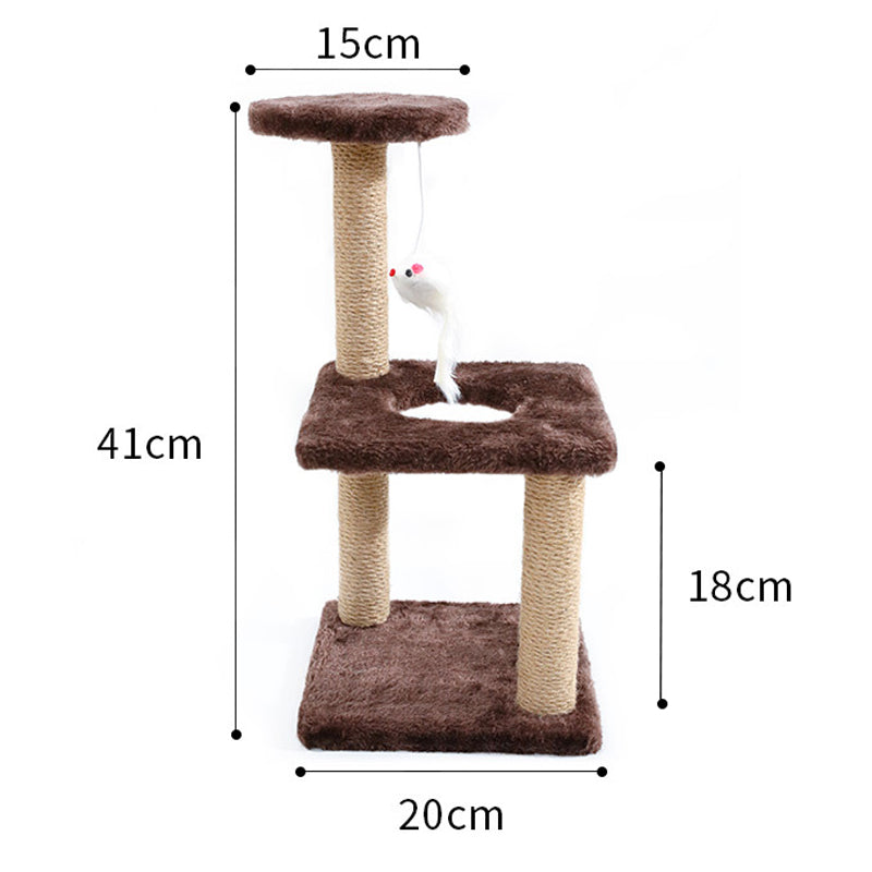 Three-layer One-piece Cat Climbing Tree With Mouse Toy