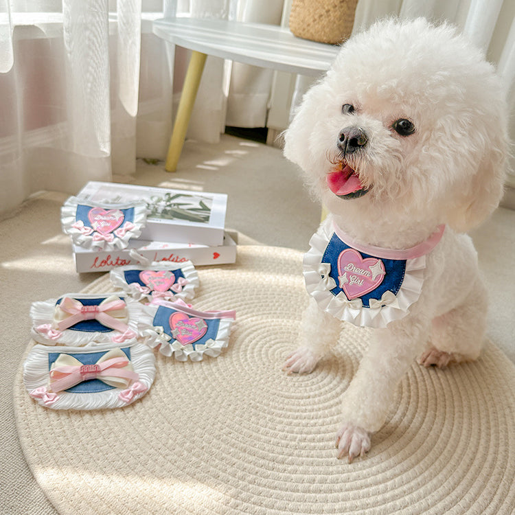 Heart Style Denim Pet Bandana