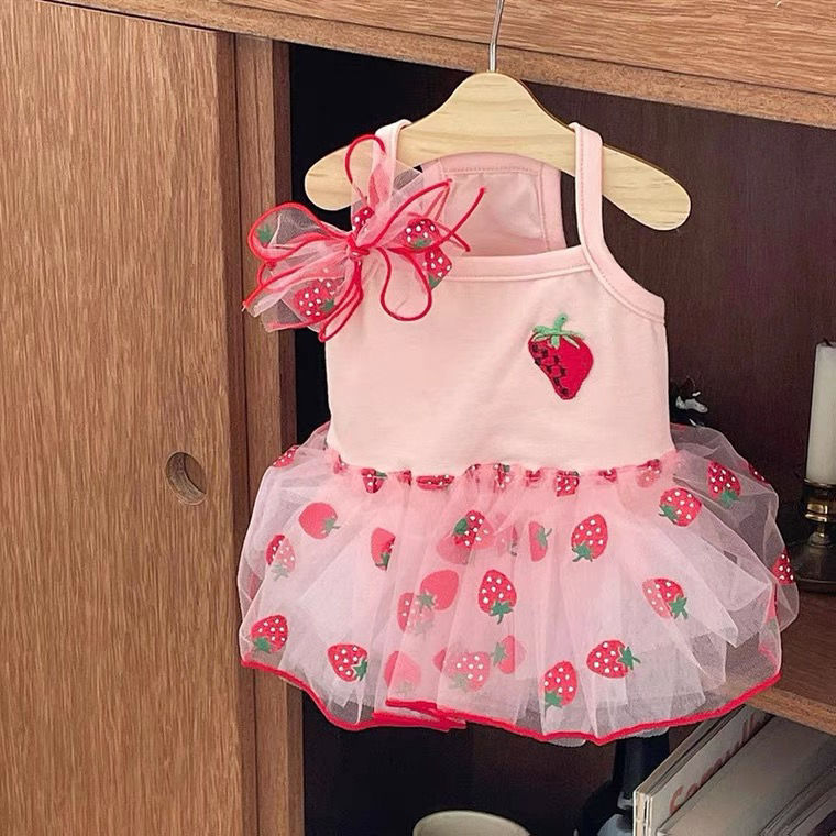 Pink Strawberry Pet Clothes