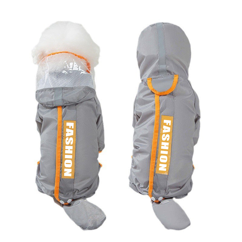 Gray Reflective Raincoat for Dog