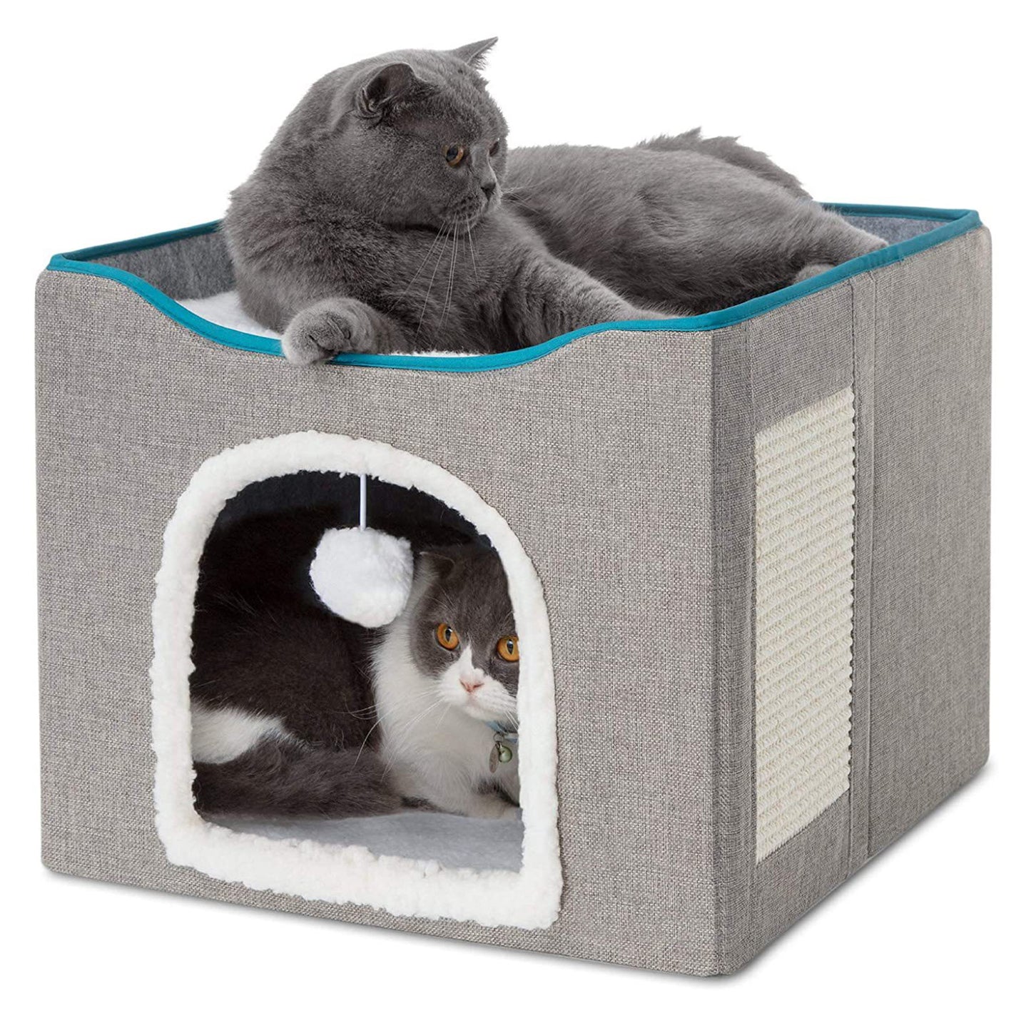 Square Cat Bed With Scratch Plate