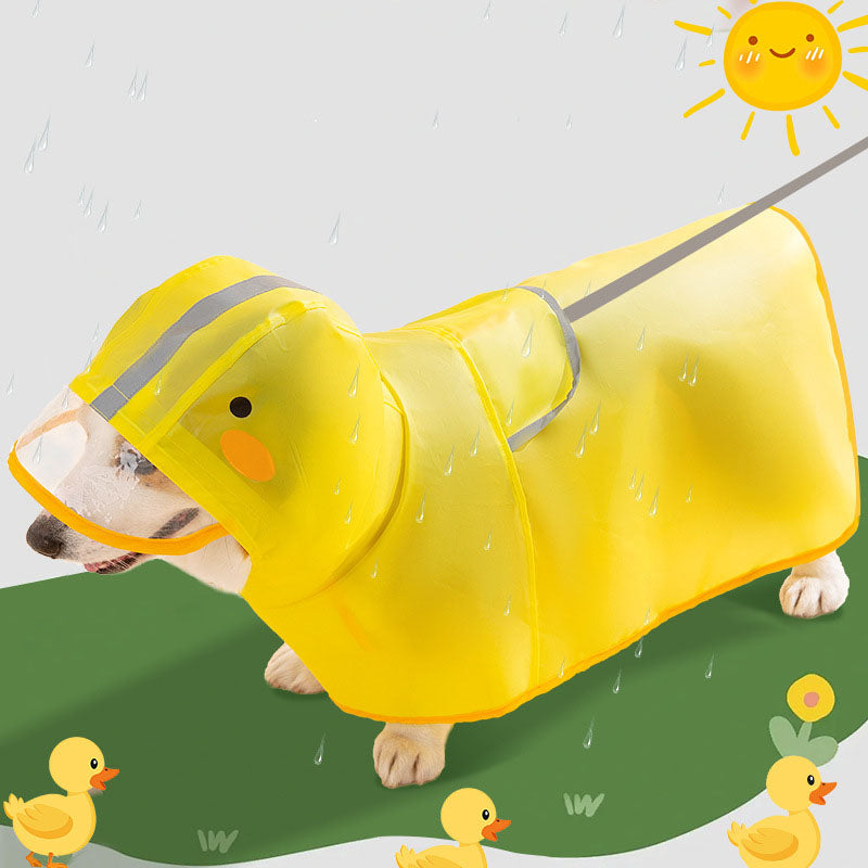 Duck Cute Dog Raincoat