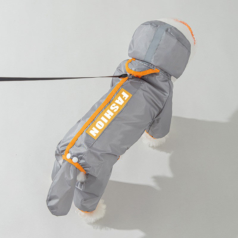 Gray Reflective Raincoat for Dog