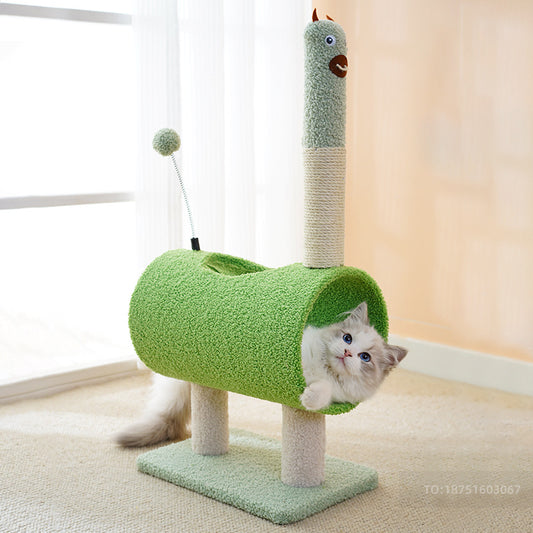 Cute Resistant Cat Climbing Tree