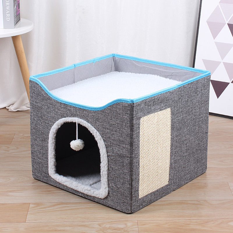 Square Cat Bed With Scratch Plate