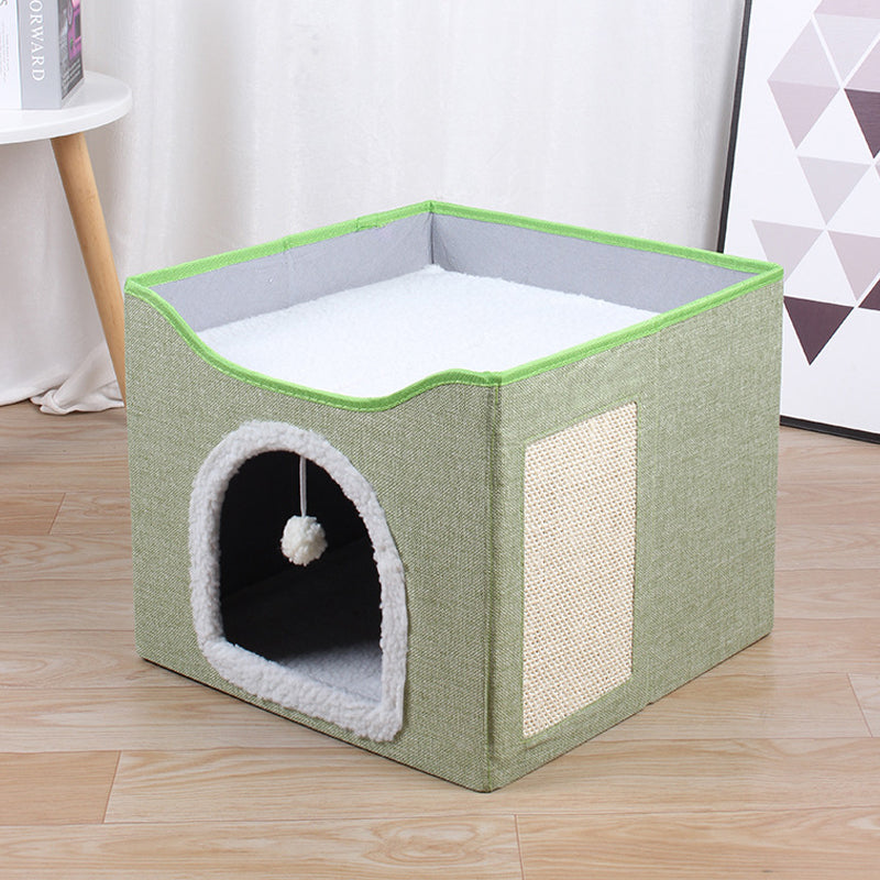 Square Cat Bed With Scratch Plate