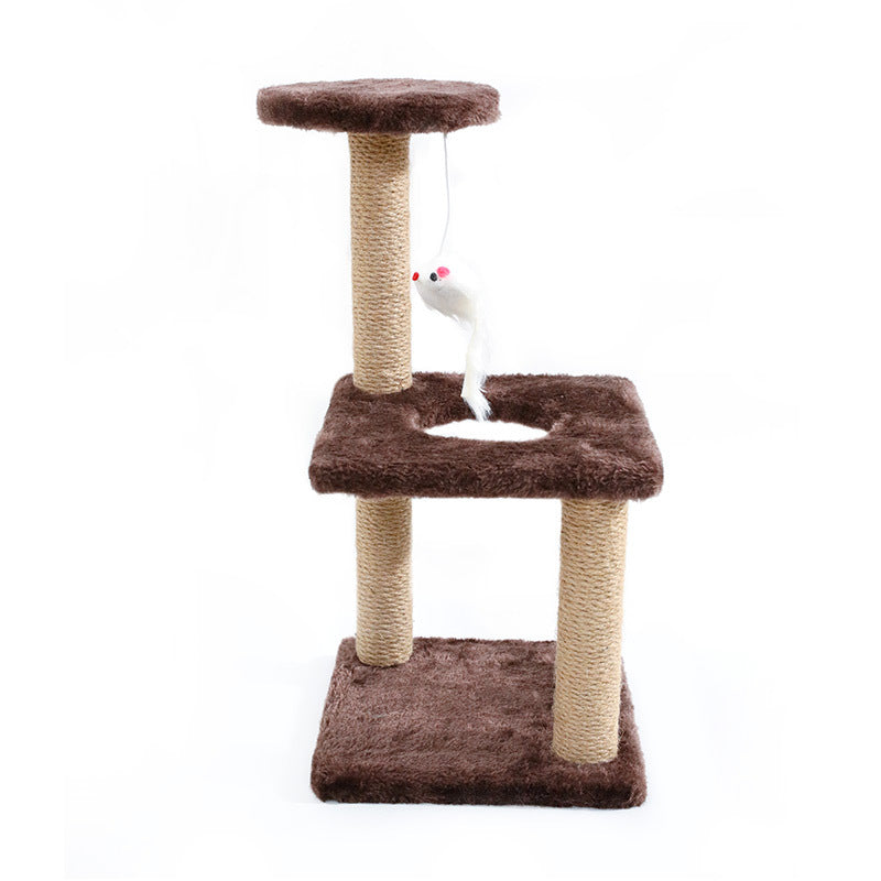 Three-layer One-piece Cat Climbing Tree With Mouse Toy