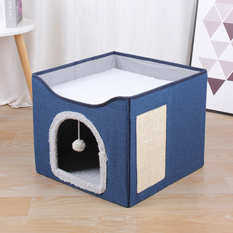 Square Cat Bed With Scratch Plate